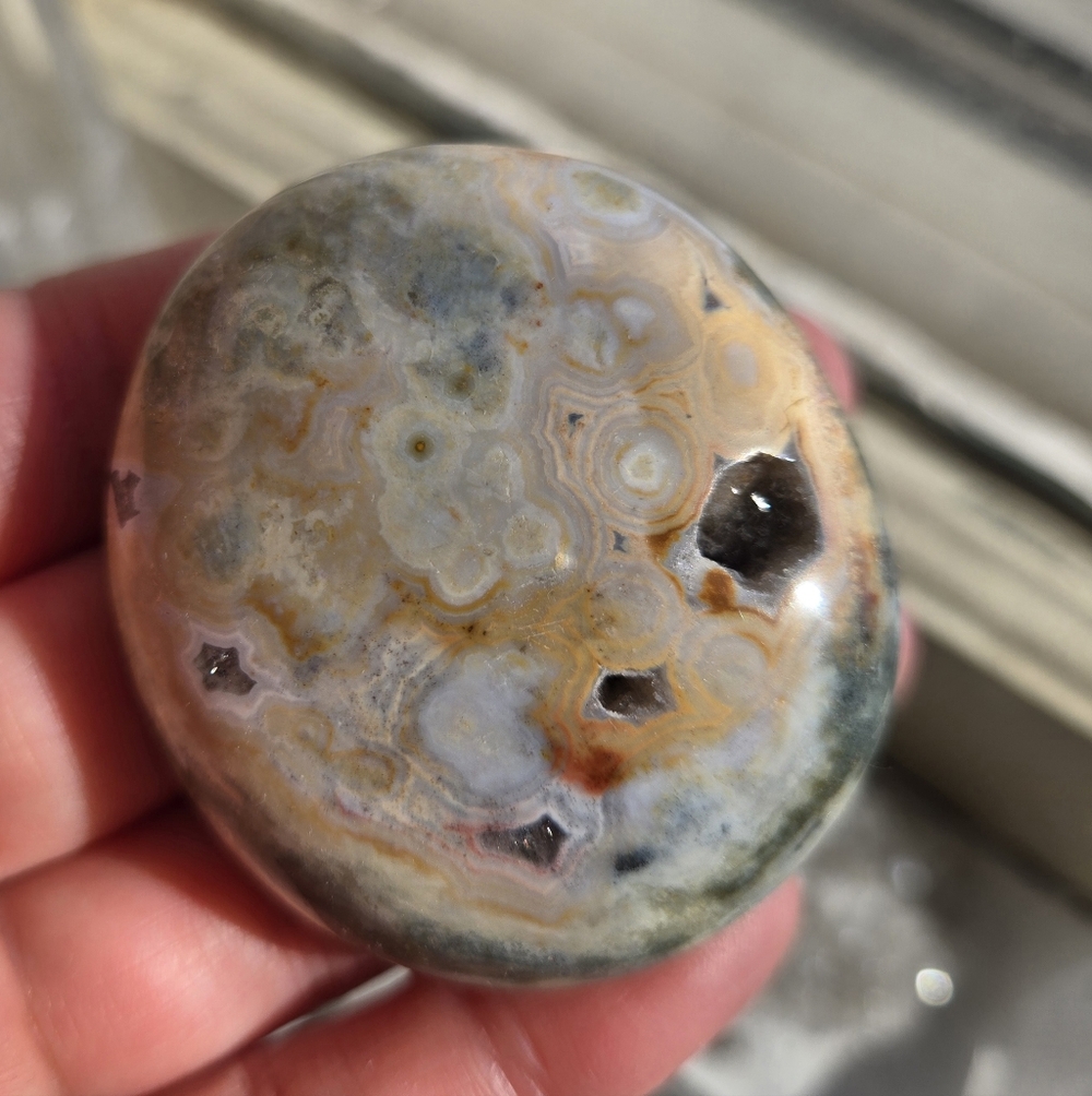 Druzy Ocean Jasper Palm Stone